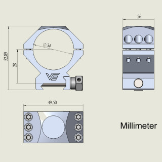 SCTM-52 Кольца X-Accu 34 мм Low Vector Optics