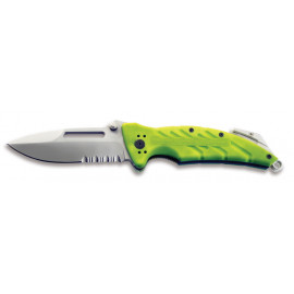 08763 Нож Ontario XR-1 FLUOR. GREEN RESCUE FOLDER, серрейтор
